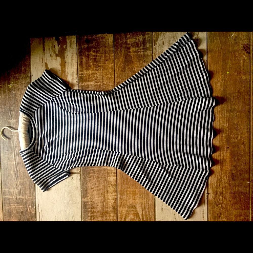 BDG black and white fit and flare dress